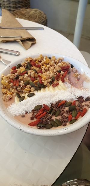 Really good vegan breakfast dish at Happy Blender in Athens