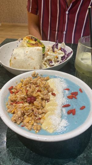 Smoothie Bowl and Breakfast Burrito   at Happy Blender in Athens