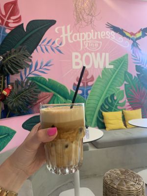 Vegan ice coffee  at Happy Blender in Athens