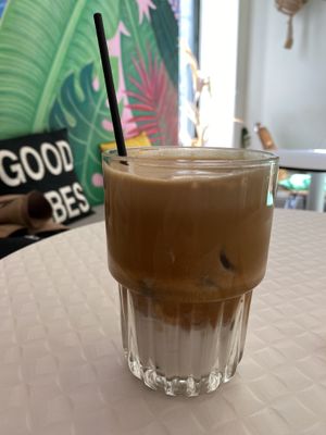 Latte with almond milk  at Happy Blender in Athens