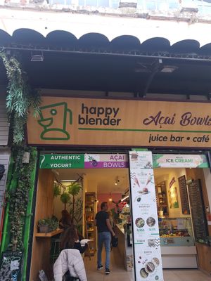 Outside at Happy Blender in Athens