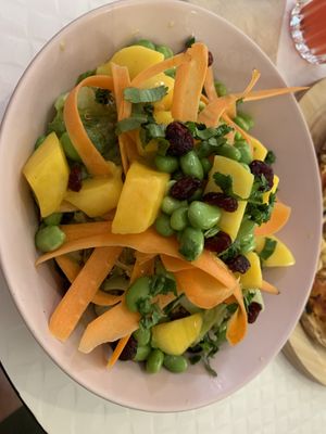 Mango edamame salad - a little underdressed  at Happy Blender in Athens