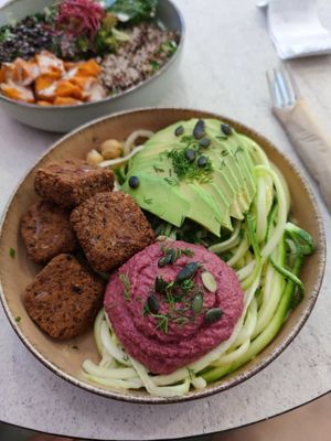 Nourishing Buddha bowl at Happy Blender in Athens
