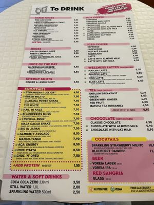 Menu ALL VEGAN  at Happy Blender in Athens