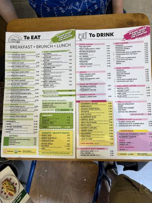 Menu as at August 2024  at Happy Blender in Athens