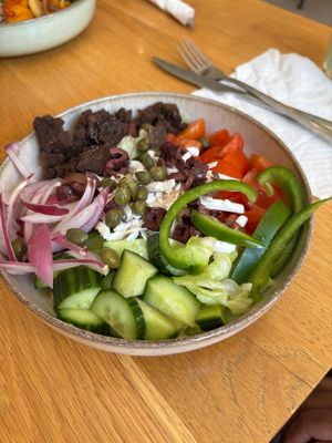 Greek Buddha Bowl  at Happy Blender in Athens