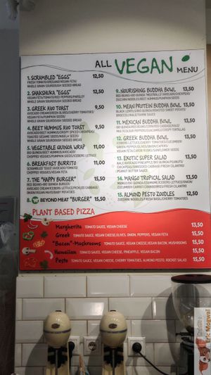 Special vegan menu at Happy Blender in Athens