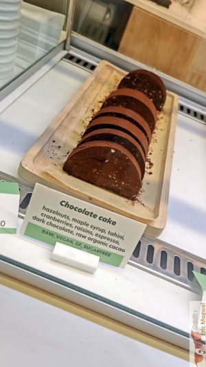 chocolate cake at Happy Blender in Athens