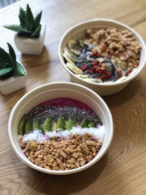 Açai bowl and energy bowl at Happy Blender in Athens