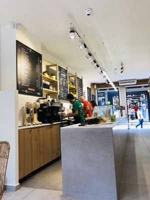 The beautiful cafe at Happy Blender in Athens