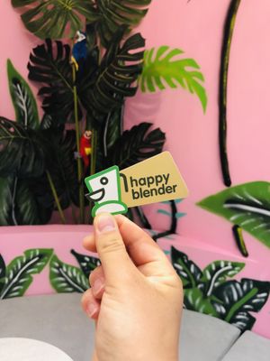 Their business card at Happy Blender in Athens