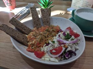 Kayiana Style "eggs". Healthy, filling 👌👌👌 at Happy Blender in Athens