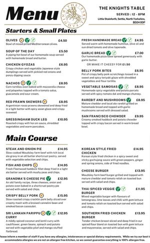  at The Knights Table in Settle