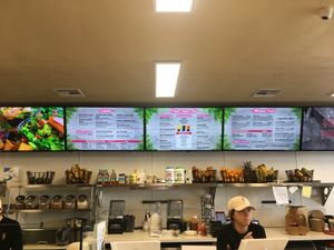 The order counter plus menu at Guacamaya Oasis in Downey