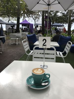 Soy flat white  at 27 Degrees in Palm Cove