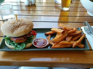 Mushroom burger at Paradise Palms in Kewarra Beach