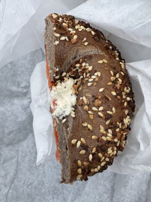 Pumperknickel everything  at Westman's Bagel and Coffee in Seattle