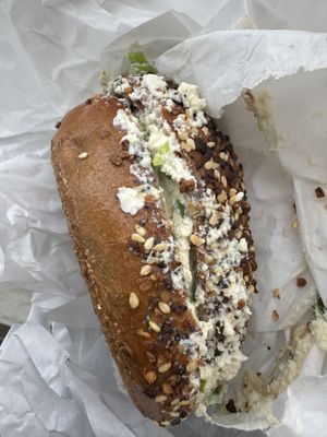 Pumpknickel everything was good but shmear 0/10  at Westman's Bagel and Coffee in Seattle