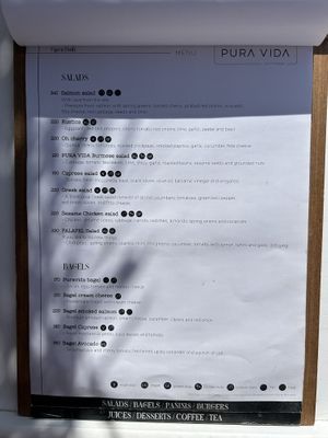 Menu  at Pura Vida Cafe & Restaurant in Koh Phangan