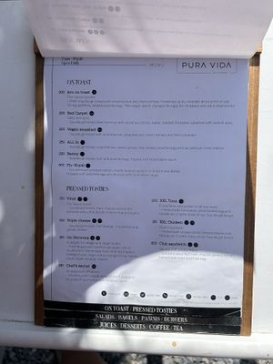 Menu  at Pura Vida Cafe & Restaurant in Koh Phangan