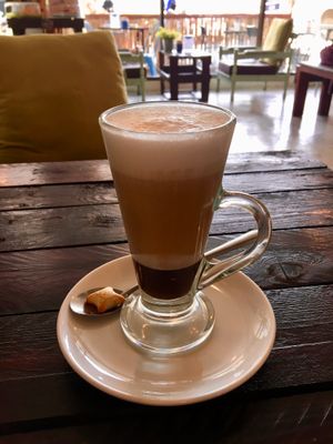 Mocha coffee with coconut milk, comes with the vegan breakfast at Pura Vida Cafe & Restaurant in Koh Phangan