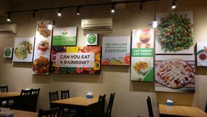 Feature wall at 1st Green Veggie Restaurant in Subang Jaya