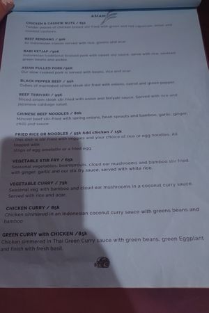 Menu Asian at Omang Omang in Manggis