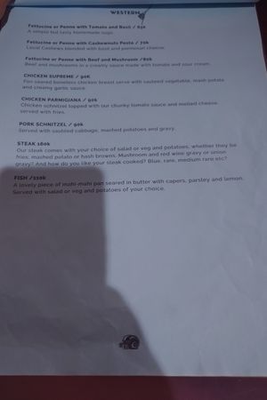 Menu Western at Omang Omang in Manggis