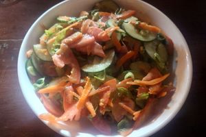 Lovely garden salad with balsamic vinaigrette at Omang Omang in Manggis