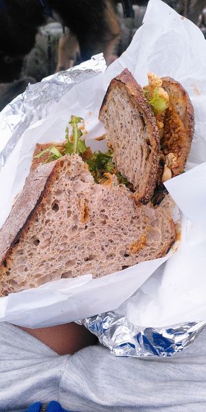 Cauliflower on chia seed bread at The Sandwich Station in Isle Of Arran
