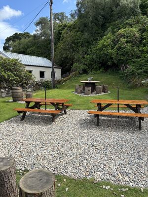 Outside seating   at The Sandwich Station in Isle Of Arran
