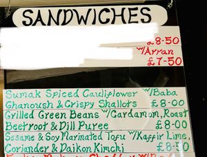 Vegan sandwich menu   at The Sandwich Station in Isle Of Arran