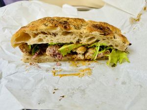 Sumac cauli on focaccia   at The Sandwich Station in Isle Of Arran