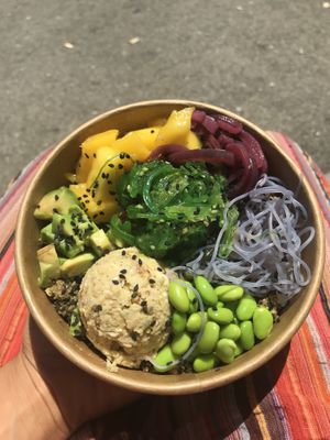 Raw “tuna” bowl  at Vegan Bowls in Barcelona