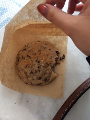 Levain cookie at Vegan Bowls in Barcelona