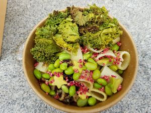 Mac n cheese, v disapointing at Vegan Bowls in Barcelona