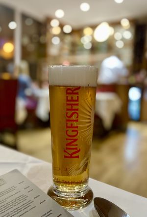 Kingfisher beer  at City Spice in East London