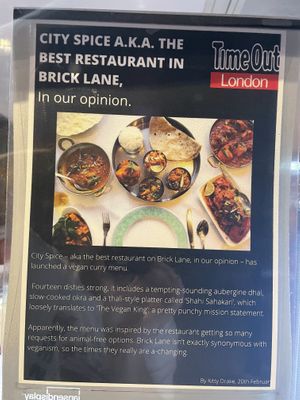 City Spice accolades   at City Spice in East London