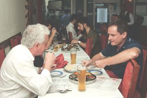 Gluten free poppadoms with a vegan chutney tray   at City Spice in East London