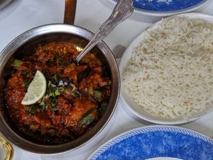 vegan dish with rice at City Spice in East London