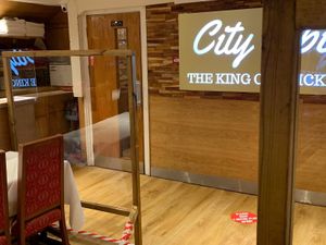 City Spice, Plexiglass screens and a one way system in order to limit the spread of coronavirus while enjoying award-winning vegan Indian cuisine.  at City Spice in East London