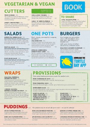 Vegan / Vegetarian Drinks Menu (June 2018) at Turtle Bay in Cheltenham