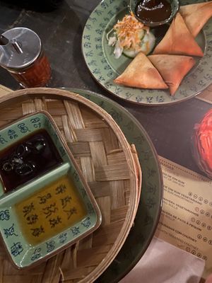 Starters. Samosas and dumplings   at Boa-Bao in Porto