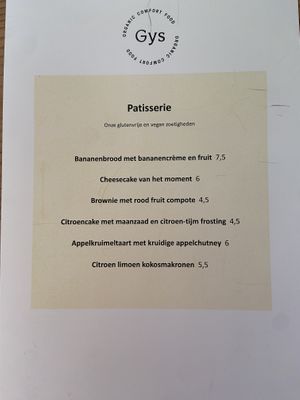 Patisserie menu January 2023  at GYS - Amsterdamsestraatweg in Utrecht