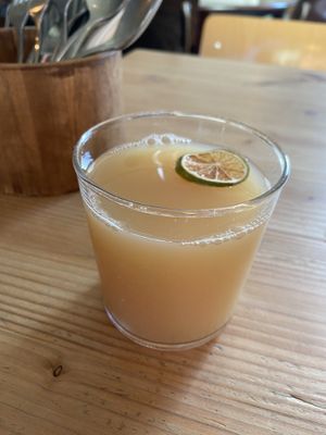 Fennel-apple juice: quite nice, but a bit on the sour side for me.  at GYS - Amsterdamsestraatweg in Utrecht