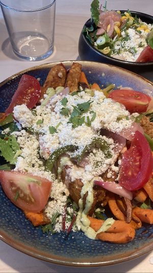 Kapsalon. Delicious, especially the tempeh! Don’t expect your traditional Kapsalon but be open for something new   at GYS - Amsterdamsestraatweg in Utrecht