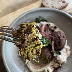 Kofte as part of Loaded hummus  at GYS - Amsterdamsestraatweg in Utrecht