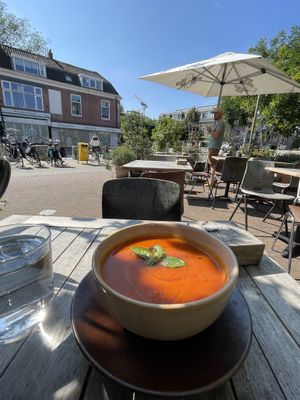 roasted tomato soup. delicious, quite oily   at GYS - Amsterdamsestraatweg in Utrecht
