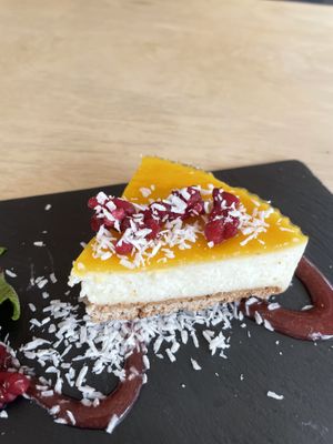 mango yuzu cheesecake. delish. and gluten free   at GYS - Amsterdamsestraatweg in Utrecht