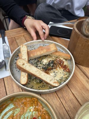 Homemade focaccia. Only dish that we found to be not good value. 9.95 for this is a scam  at GYS - Amsterdamsestraatweg in Utrecht